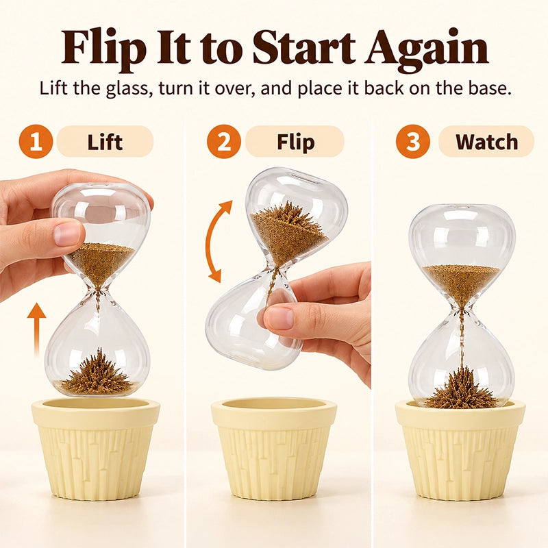 Magnetic Sand Hourglass Planter Ornament