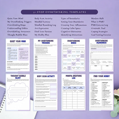 Stop Overthinking Guided Workbook for Calmer Daily Reflection
