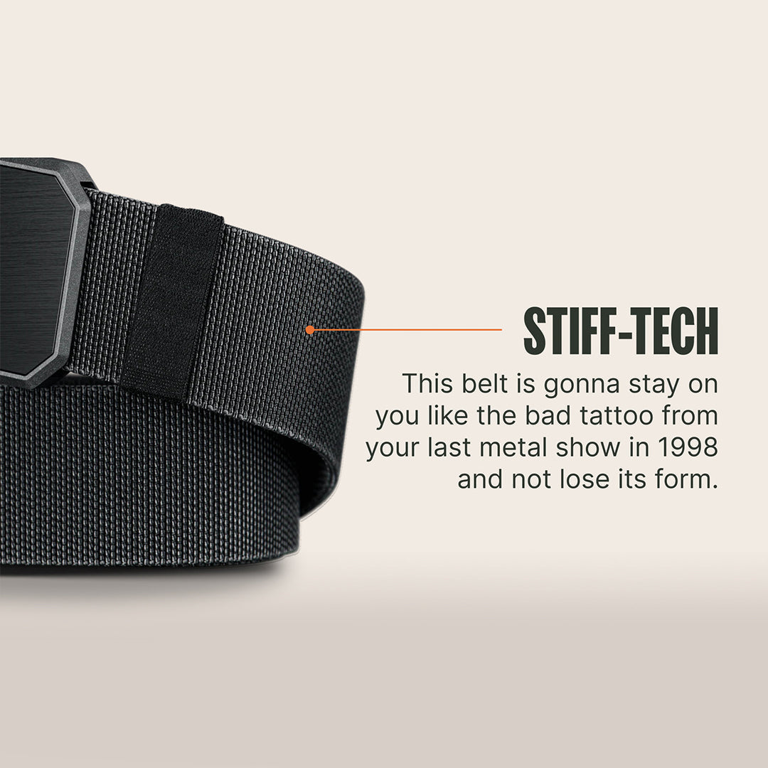 Men's Elastic Nylon Belt Metal Buckle Closes When Close Outdoor Leisure Belt