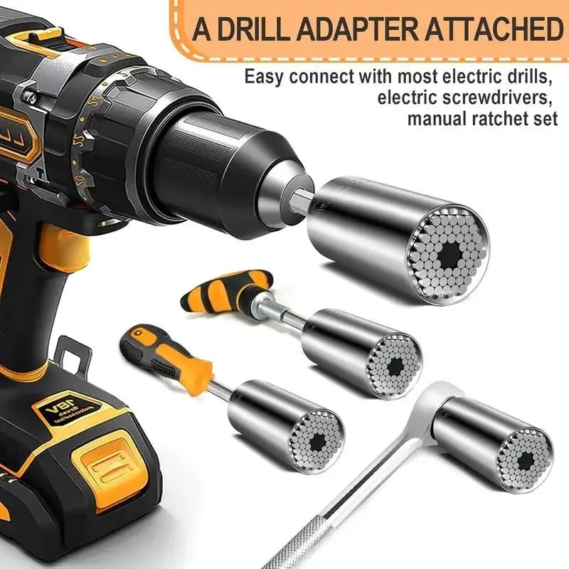 Universal Socket and Extension Rod Set for 9–27 mm Fasteners