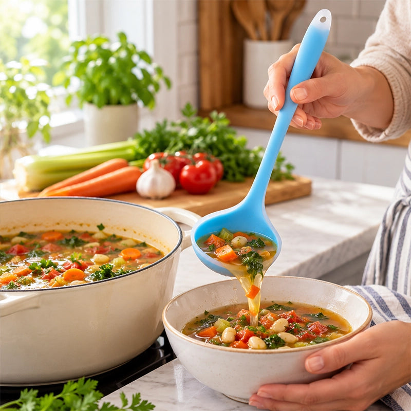 Translucent Silicone Soup Ladle for Everyday Serving