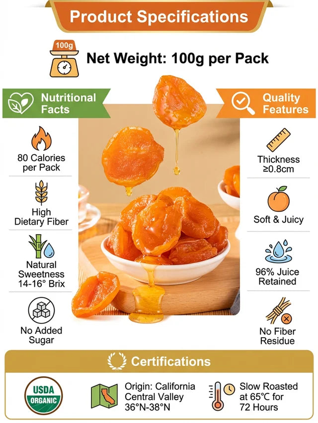 No-Sugar-Added Dried Apricots – 500 g Bag