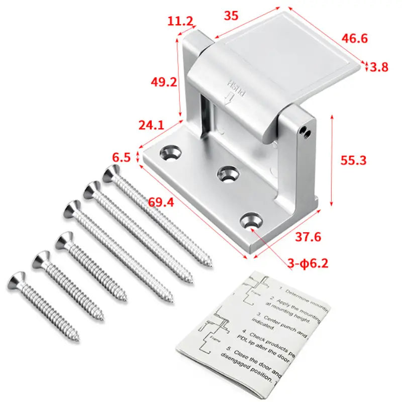 Metal Door Security Latch in Silver or Black