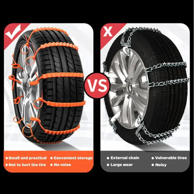 Emergency Tire Traction Straps for Snowy Conditions