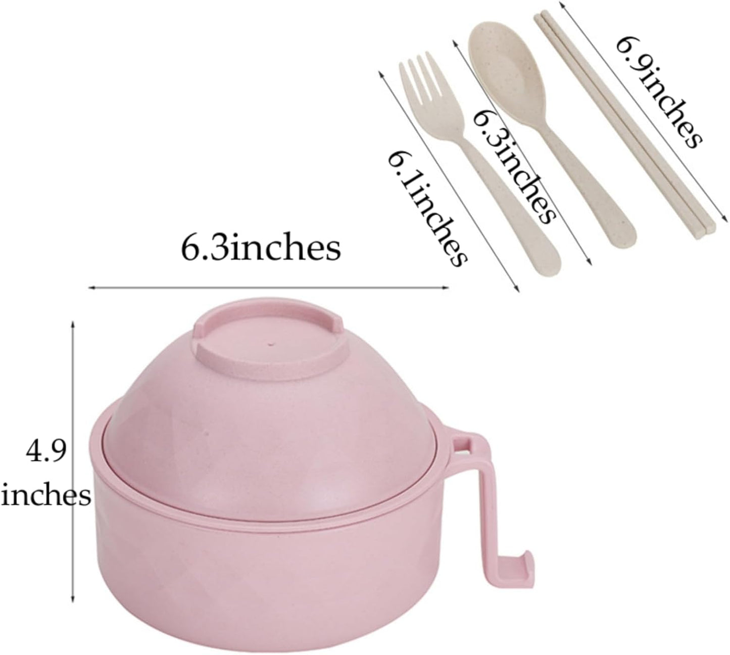 Eco-Friendly 3-in-1 Microwave Ramen Bowl Set with Chopsticks & Strainer