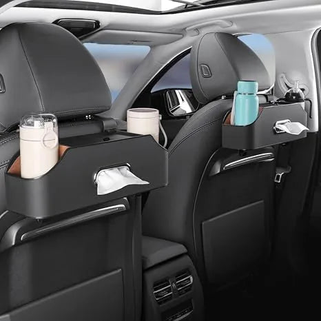 Car Headrest-Mounted Multifunction Storage Tray