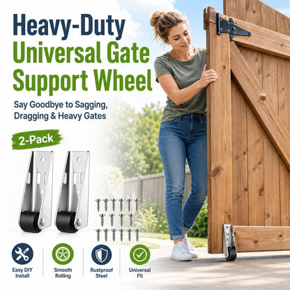 🔧 4 Parks Heavy-Duty Gate Support Wheel – Anti-Sag Fence Repair Roller for Smooth. Easy Gate Movement ✨