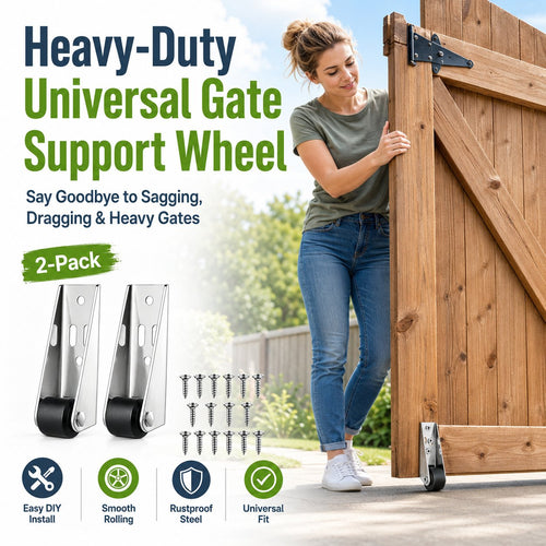 🔧 4 Parks Heavy-Duty Gate Support Wheel – Anti-Sag Fence Repair Roller for Smooth. Easy Gate Movement ✨