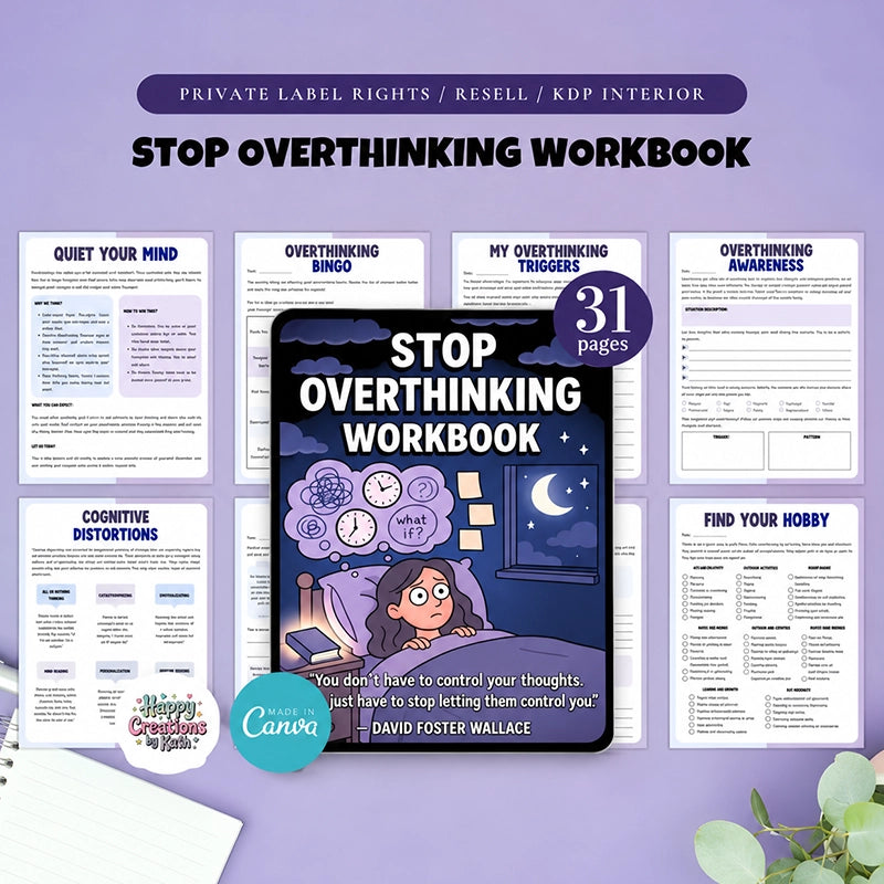 Stop Overthinking Guided Workbook for Calmer Daily Reflection