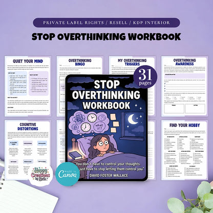 Stop Overthinking Guided Workbook for Calmer Daily Reflection