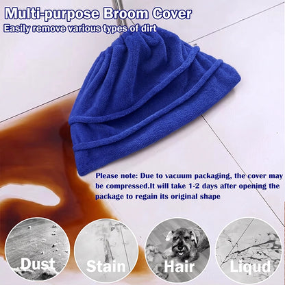 Reusable Drawstring Microfiber Broom Covers for Dusting, 10-Pack