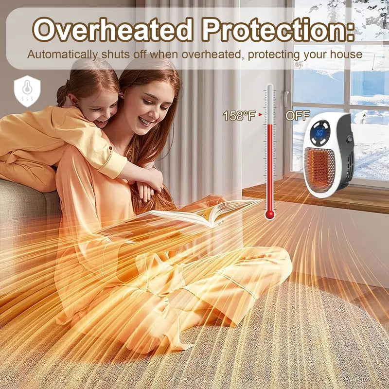 🔥450W Plug-in Electric Heater with Adjustable Thermostat🌡️Heating Your Home🏠