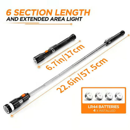 Telescoping Magnetic Pickup Flashlight for Dropped Screws and Small Parts