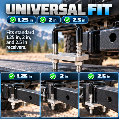U-Bolt Trailer Hitch Anti-Rattle Stabilizer Clamp