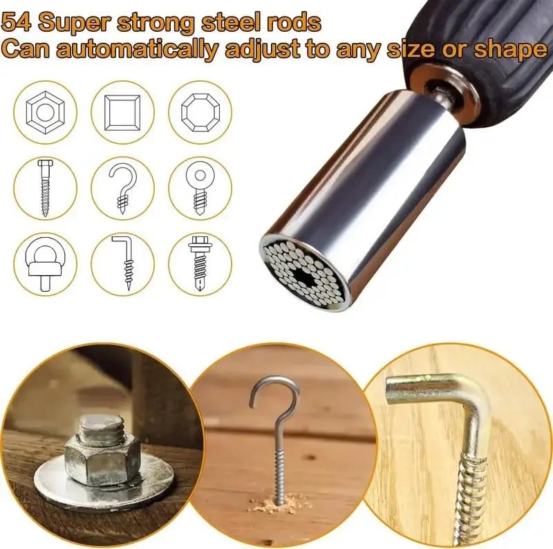 Universal Socket and Extension Rod Set for 9–27 mm Fasteners