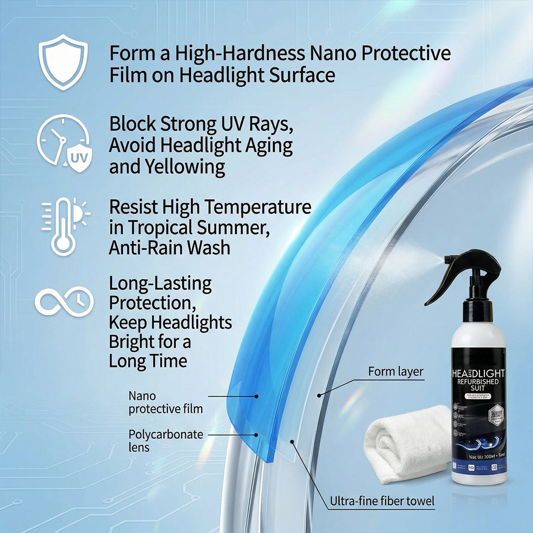 Car Headlight Cleaning and Refurbishing Spray