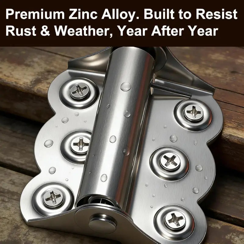 Stainless-Look Self-Closing Spring Hinge Set for Doors