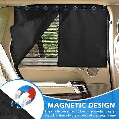 Double-Layer Magnetic Car Sunshade Curtain 2 Pack