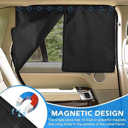 Double-Layer Magnetic Car Sunshade Curtain 2 Pack