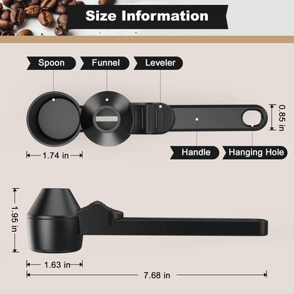 Coffee Scoop with Funnel – 2 Tbsp Measuring Spoon for Reusable K Cups