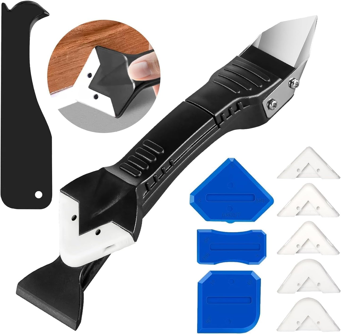 Caulk Remover Tool-3 in 1 （2 Sets）