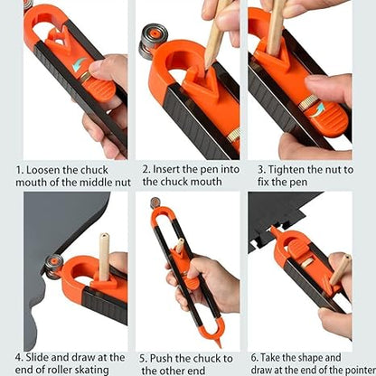 Precise Contour Scribe Tool with Lock for Pencil