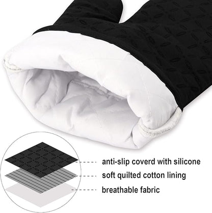 Non-slip Silicone Heat Resistant Oven Glove Set