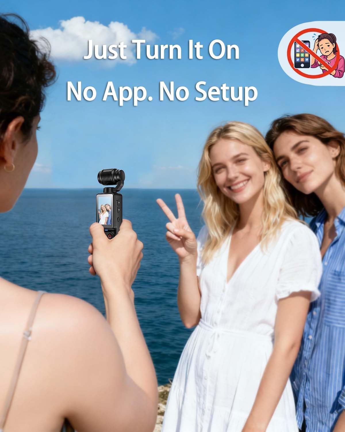 Mini Vlogging Camera with 180° Rotating Lens – Pocket POV Camera with 32GB Card