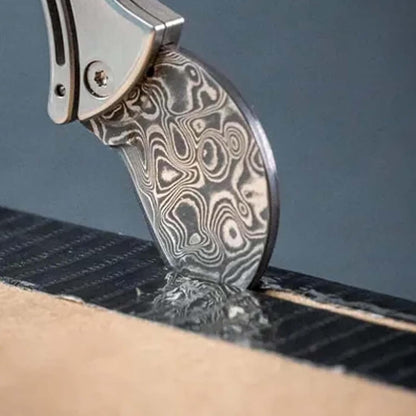 Damascus Steel & Titanium Micro Knife-2Pcs