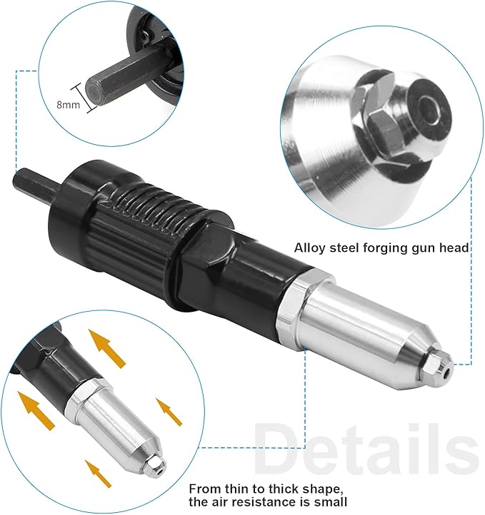 Electric Pop Rivet Gun Adapter Kit