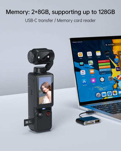 Mini Vlogging Camera with 180° Rotating Lens – Pocket POV Camera with 32GB Card