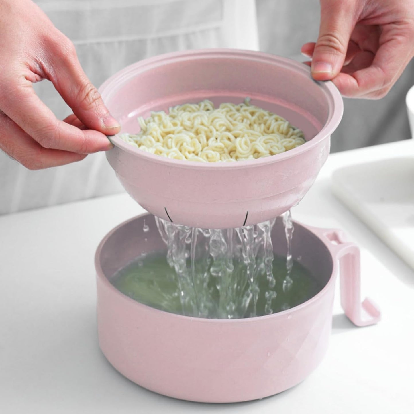 Eco-Friendly 3-in-1 Microwave Ramen Bowl Set with Chopsticks & Strainer