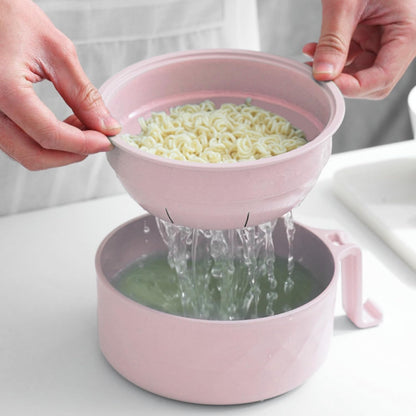 Eco-Friendly 3-in-1 Microwave Ramen Bowl Set with Chopsticks & Strainer