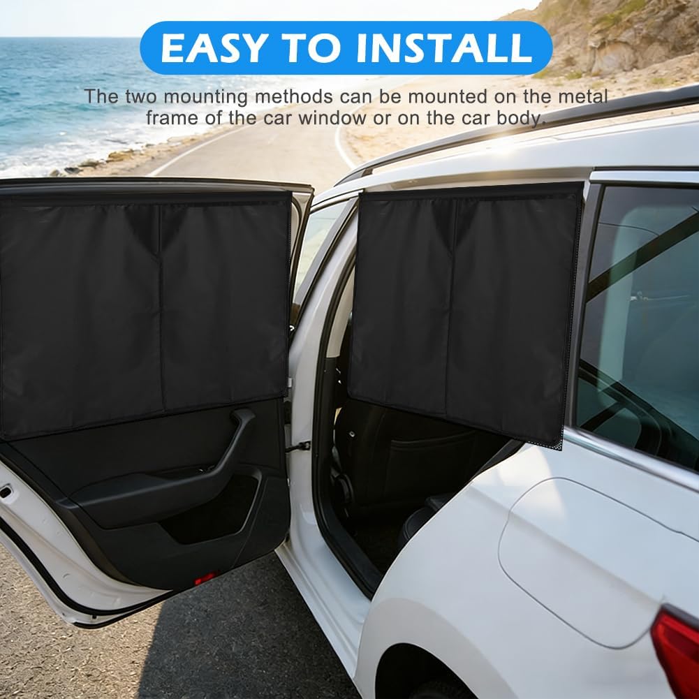 Double-Layer Magnetic Car Sunshade Curtain 2 Pack