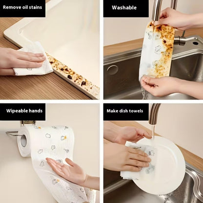 50 PCS Kitchen Paper Towels Extra Thick Wet & Dry Dual Use Oil Removing