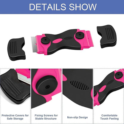 Pink Multi-Surface Scraper Tool Kit with 20 Blades