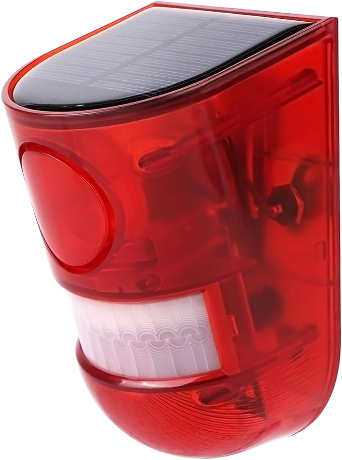 Solar Motion Sensor Detector Alarm with LED Light