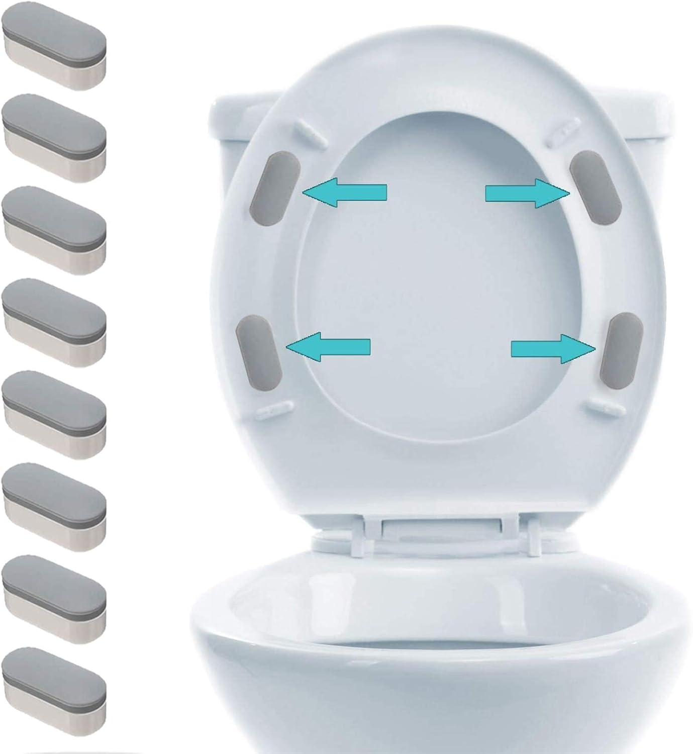 8 Pcs Universal Toilet Seat Bumpers for Bidet