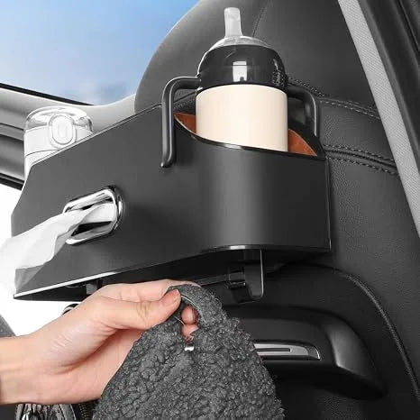 Car Headrest-Mounted Multifunction Storage Tray