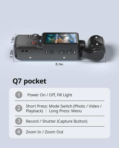 Mini Vlogging Camera with 180° Rotating Lens – Pocket POV Camera with 32GB Card