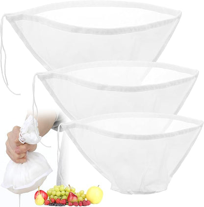 Reusable Cheesecloth Filter Bags 3 Sizes Set