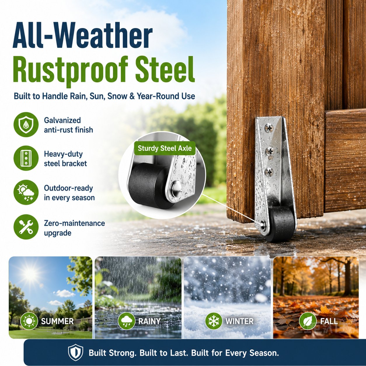 🔧 4 Parks Heavy-Duty Gate Support Wheel – Anti-Sag Fence Repair Roller for Smooth. Easy Gate Movement ✨