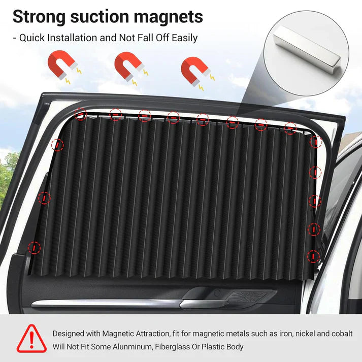 Magnetic Car Curtains For All Car Windows 4 Pack Set