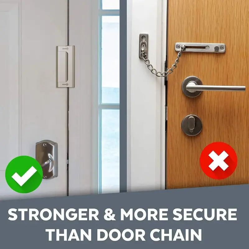 Metal Door Security Latch in Silver or Black