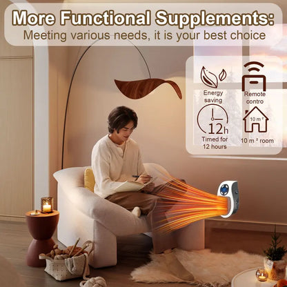 🔥450W Plug-in Electric Heater with Adjustable Thermostat🌡️Heating Your Home🏠