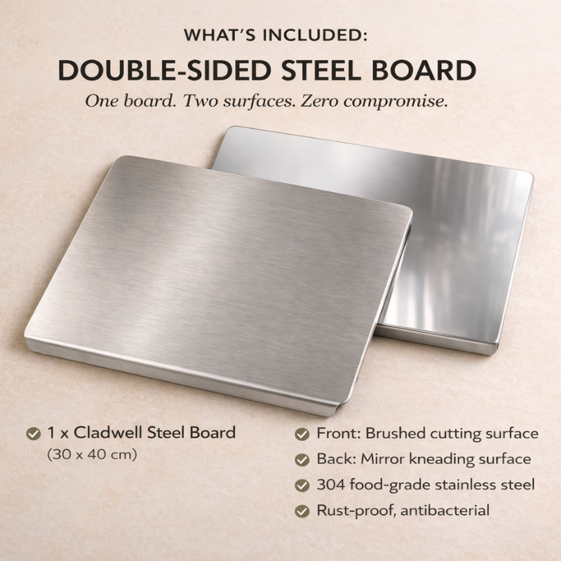 Non-Porous 304 Steel Reversible Cutting Board
