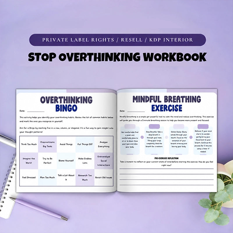 Stop Overthinking Guided Workbook for Calmer Daily Reflection