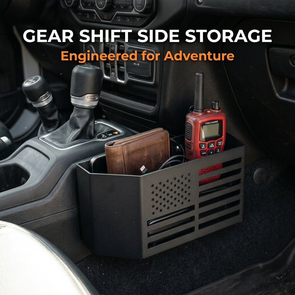 Heavy-duty Metal Gear Shift Center Console Organizer(2 Pack Set)