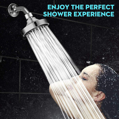 Elarohome High Pressure Shower Head 5 Settings Fixed Showerhead 4 Inch High F