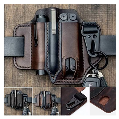 Leather Belt Multitool Pouch Mens Daily Carry Waist Pack